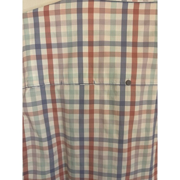 COOLIBAR Nassau Fishing Shirt Men Large Pastel Gingham Button Up UPF 50+ - Picture 12 of 16